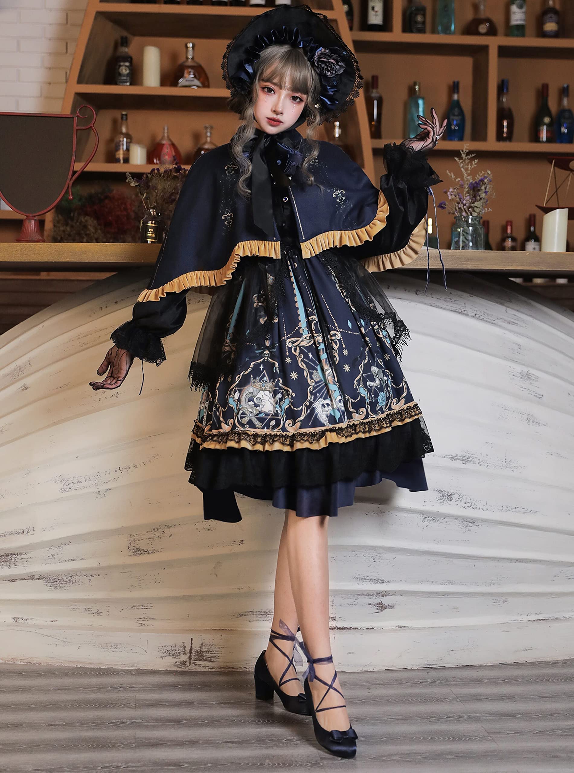 Amazon.co.jp: 日本のゴシックドレスロリータケーププラスサイズ